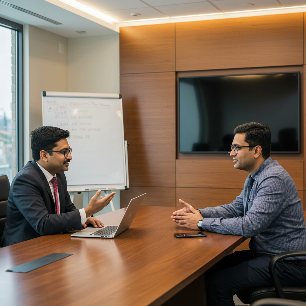 Lawyer and Client in a board room