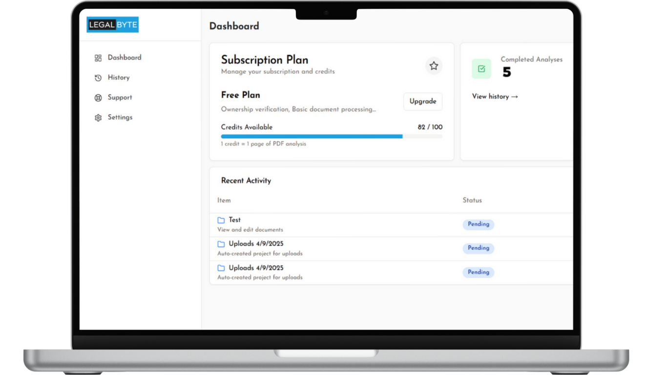 legal byte platform interface