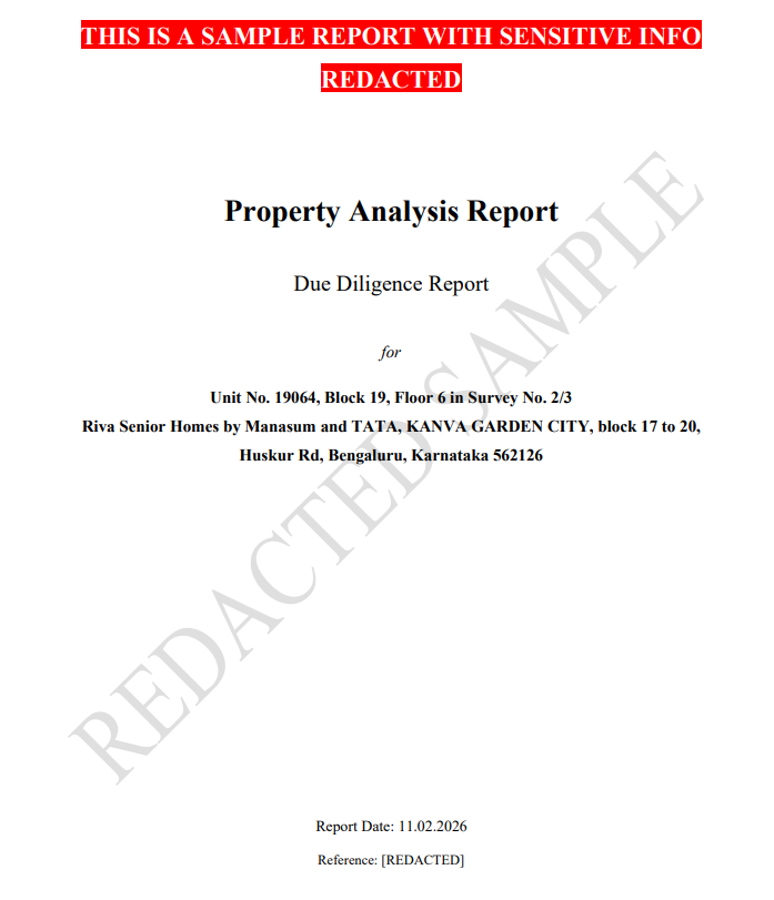 Sample report cover page